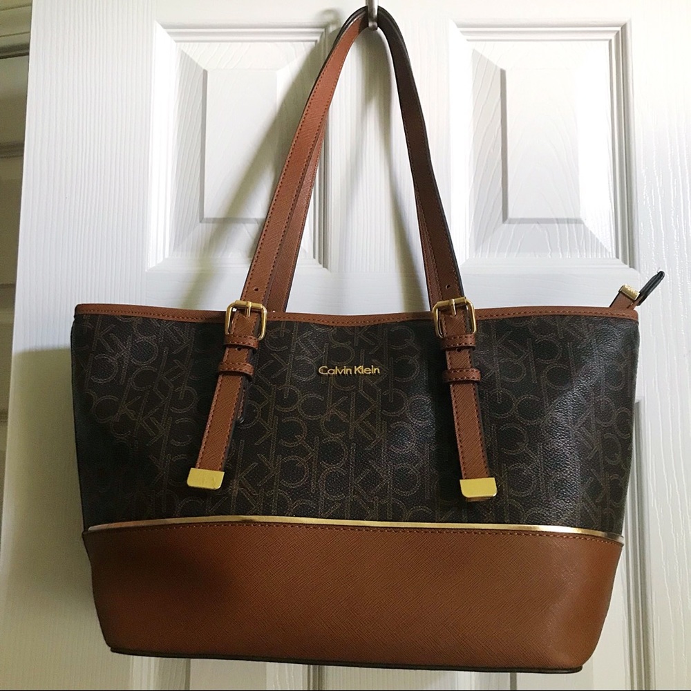 Calvin Klein Monogram Tote Purse - Like New!